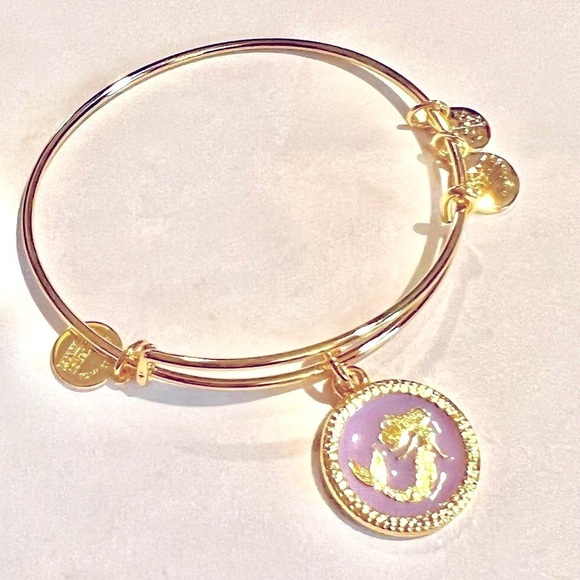 Alex and Ani Mermaid Expandable Bracelet. Gold Finish - Picture 2 of 8